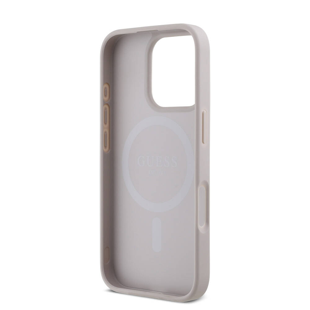 Apple iPhone 16 Pro Max Kılıf Guess Orjinal Lisanslı M-safe Şarj Özellikli Small 4G Classic Kapak - 21