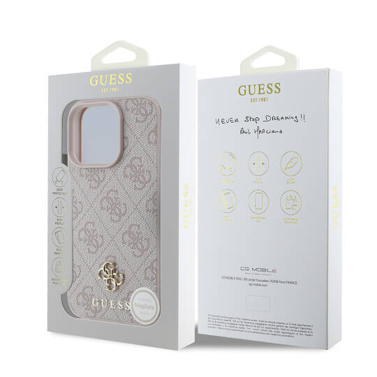 Apple iPhone 16 Pro Max Kılıf Guess Orjinal Lisanslı M-safe Şarj Özellikli Small 4G Classic Kapak - 22