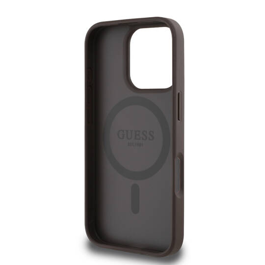 Apple iPhone 16 Pro Max Kılıf Guess Orjinal Lisanslı M-safe Şarj Özellikli Yazı Logolu Circle Classic Kapak - 8