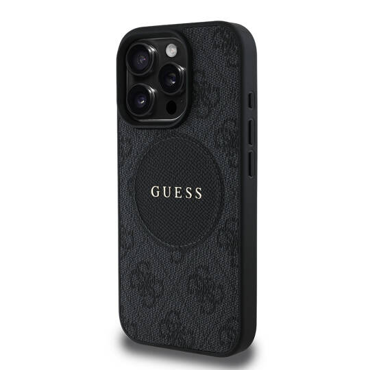 Apple iPhone 16 Pro Max Kılıf Guess Orjinal Lisanslı M-safe Şarj Özellikli Yazı Logolu Circle Classic Kapak - 13