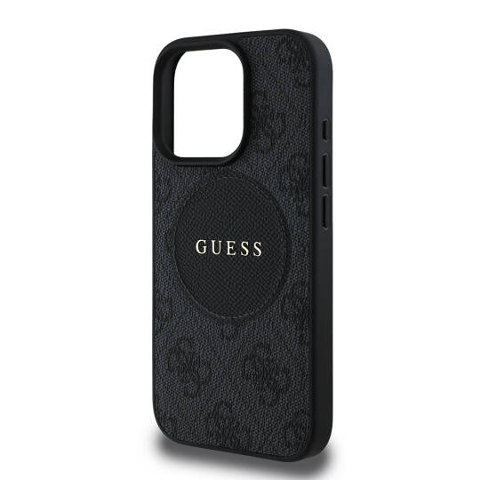 Apple iPhone 16 Pro Max Kılıf Guess Orjinal Lisanslı M-safe Şarj Özellikli Yazı Logolu Circle Classic Kapak - 16