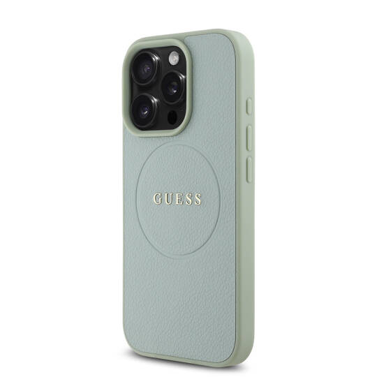 Apple iPhone 16 Pro Max Kılıf Guess Orjinal Lisanslı M-safe Şarj Özellikli Yazı Logolu Grained Kapak - 20