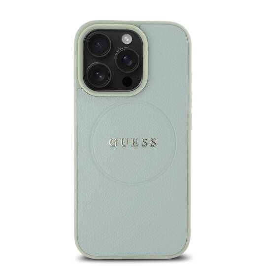 Apple iPhone 16 Pro Max Kılıf Guess Orjinal Lisanslı M-safe Şarj Özellikli Yazı Logolu Grained Kapak - 21