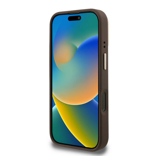 Apple iPhone 16 Pro Max Kılıf Guess Orjinal Lisanslı PU Deri 4G Desenli Metal Büyük 4G ve Yazı Logolu Kamera Standlı Kapak - 5