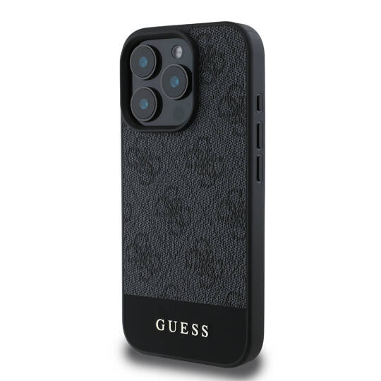 Apple iPhone 16 Pro Max Kılıf Guess Orjinal Lisanslı PU Deri Şerit Logo Dizaynlı Kapak - 2