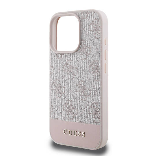 Apple iPhone 16 Pro Max Kılıf Guess Orjinal Lisanslı PU Deri Şerit Logo Dizaynlı Kapak - 13