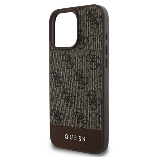 Apple iPhone 16 Pro Max Kılıf Guess Orjinal Lisanslı PU Deri Şerit Logo Dizaynlı Kapak - 20