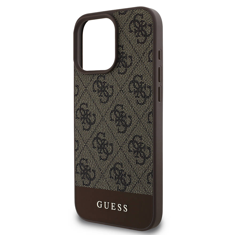 Apple iPhone 16 Pro Max Kılıf Guess Orjinal Lisanslı PU Deri Şerit Logo Dizaynlı Kapak - 20