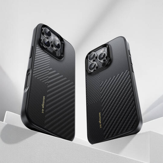 Apple iPhone 16 Pro Max Kılıf Karbon Fiber M-safe Şarj Özellikli Kamera Kontrol Butonlu Benks Hybrid ArmorPro Montage Kevlar Kapak - 13