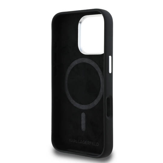 Apple iPhone 16 Pro Max Kılıf Karl Lagerfeld Orjinal Lisanslı Karl & Choupette Sketch Logo Sililkon Kapak - 8
