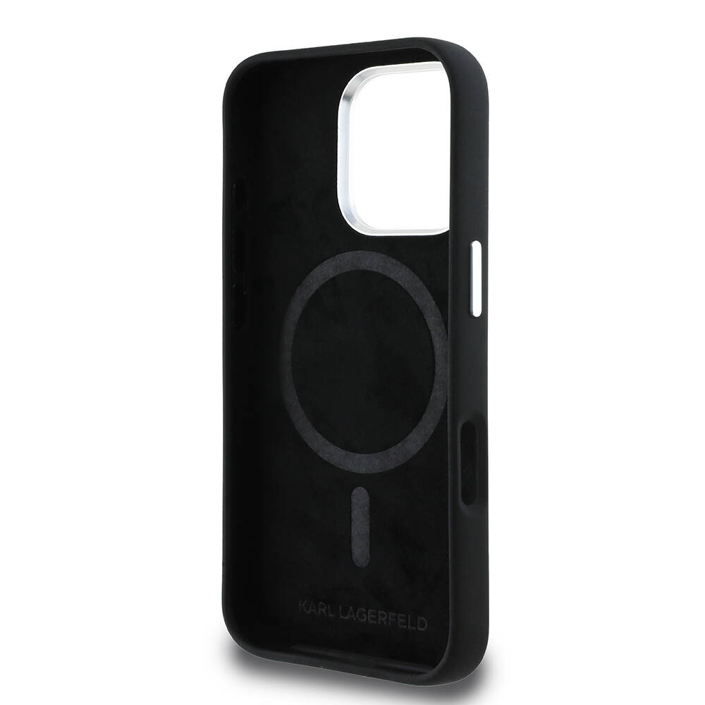 Apple iPhone 16 Pro Max Kılıf Karl Lagerfeld Orjinal Lisanslı Karl & Choupette Sketch Logo Sililkon Kapak - 8