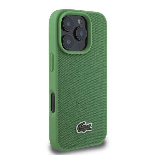 Apple iPhone 16 Pro Max Kılıf Lacoste Orjinal Lisanslı PU Pike Desenli Arka Yüzey İkonik Timsah Dokuma Logolu Kapak - 20