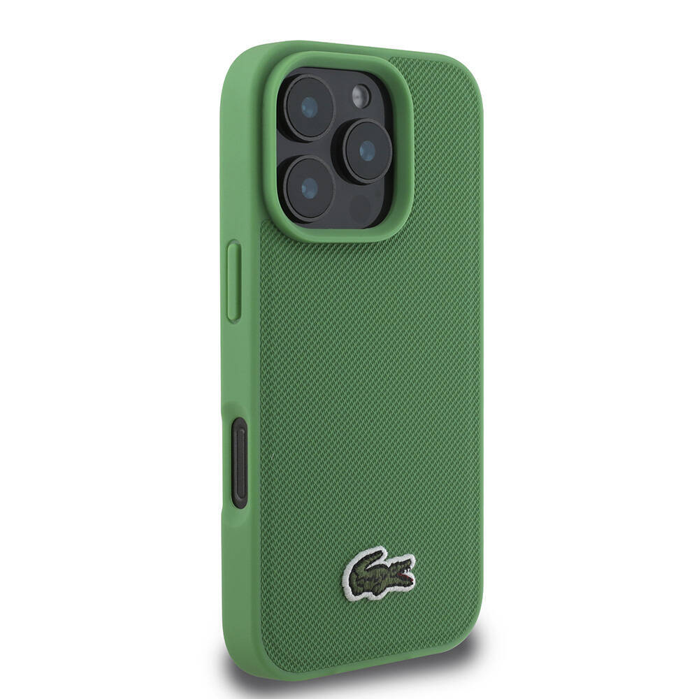 Apple iPhone 16 Pro Max Kılıf Lacoste Orjinal Lisanslı PU Pike Desenli Arka Yüzey İkonik Timsah Dokuma Logolu Kapak - 20