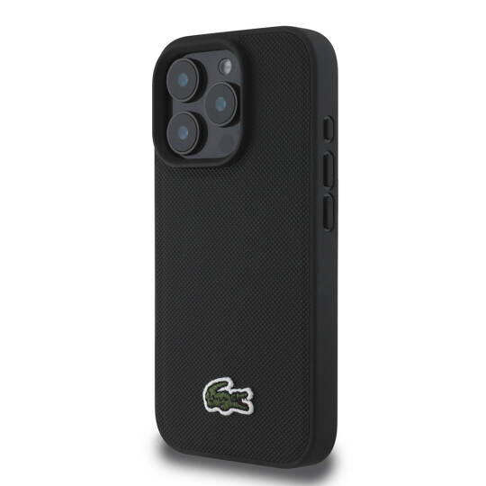 Apple iPhone 16 Pro Max Kılıf Lacoste Orjinal Lisanslı PU Pike Desenli Arka Yüzey İkonik Timsah Dokuma Logolu Kapak + Type-C Kablo 1.5m - 3