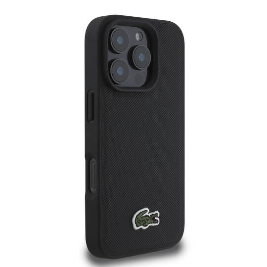 Apple iPhone 16 Pro Max Kılıf Lacoste Orjinal Lisanslı PU Pike Desenli Arka Yüzey İkonik Timsah Dokuma Logolu Kapak + Type-C Kablo 1.5m - 4