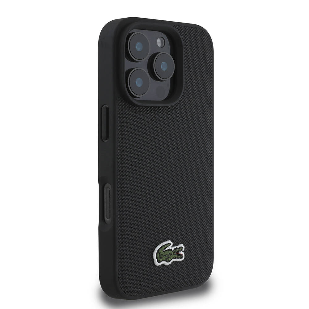 Apple iPhone 16 Pro Max Kılıf Lacoste Orjinal Lisanslı PU Pike Desenli Arka Yüzey İkonik Timsah Dokuma Logolu Kapak + Type-C Kablo 1.5m - 4