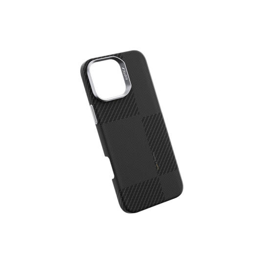 Apple iPhone 16 Pro Max Kılıf M-safe Şarj Özellikli 600D Metal Kamera Çerçeveli Raptic Aramid Karbon Fiber Croxx Mondrian Serisi Kapak - 3