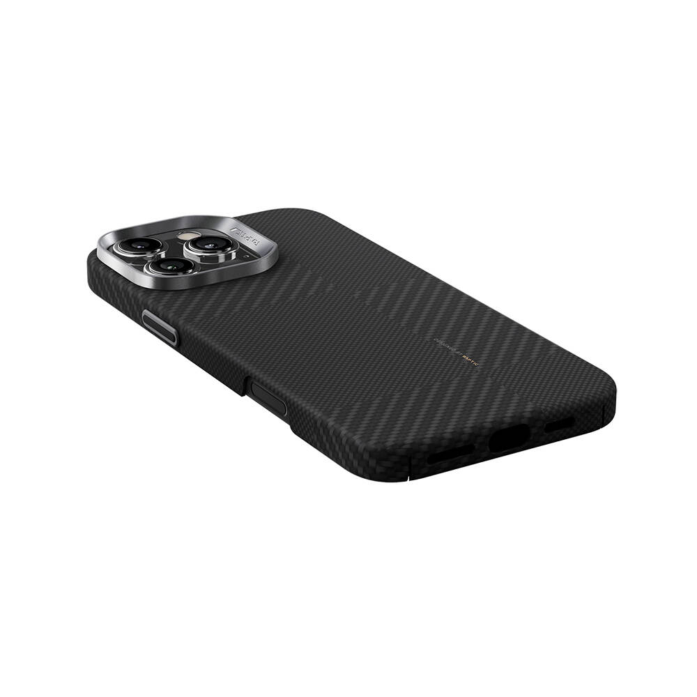 Apple iPhone 16 Pro Max Kılıf M-safe Şarj Özellikli 600D Metal Kamera Çerçeveli Raptic Aramid Karbon Fiber Croxx Mondrian Serisi Kapak - 4