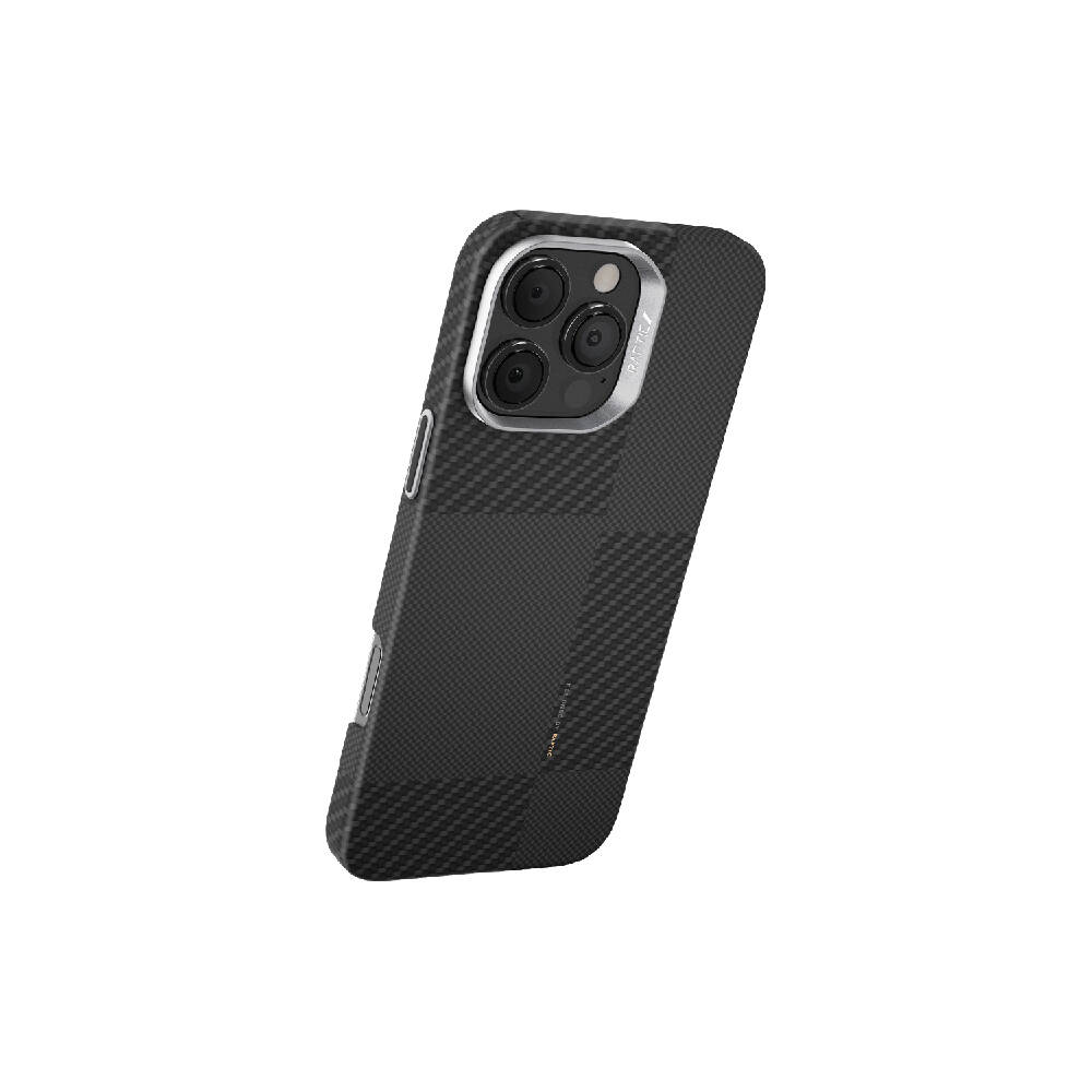 Apple iPhone 16 Pro Max Kılıf M-safe Şarj Özellikli 600D Metal Kamera Çerçeveli Raptic Aramid Karbon Fiber Croxx Mondrian Serisi Kapak - 5