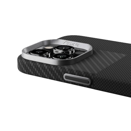 Apple iPhone 16 Pro Max Kılıf M-safe Şarj Özellikli 600D Metal Kamera Çerçeveli Raptic Aramid Karbon Fiber Croxx Mondrian Serisi Kapak - 6