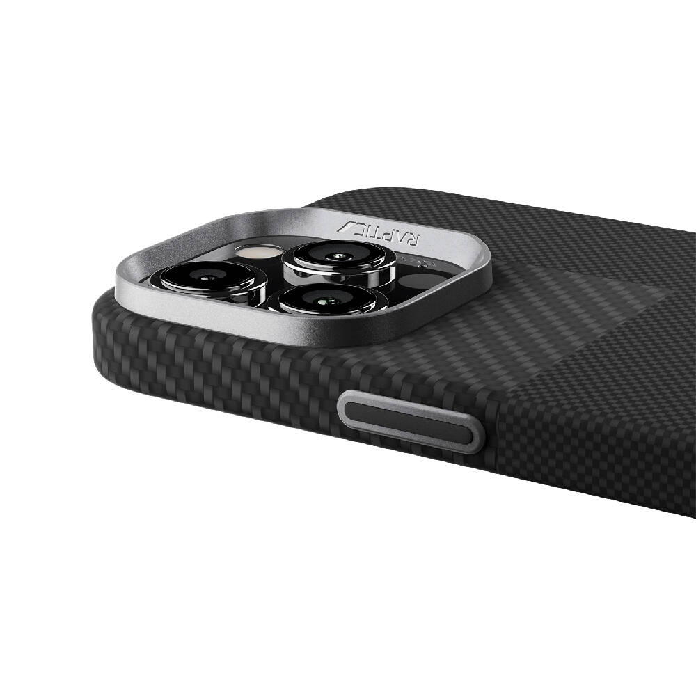 Apple iPhone 16 Pro Max Kılıf M-safe Şarj Özellikli 600D Metal Kamera Çerçeveli Raptic Aramid Karbon Fiber Croxx Mondrian Serisi Kapak - 6