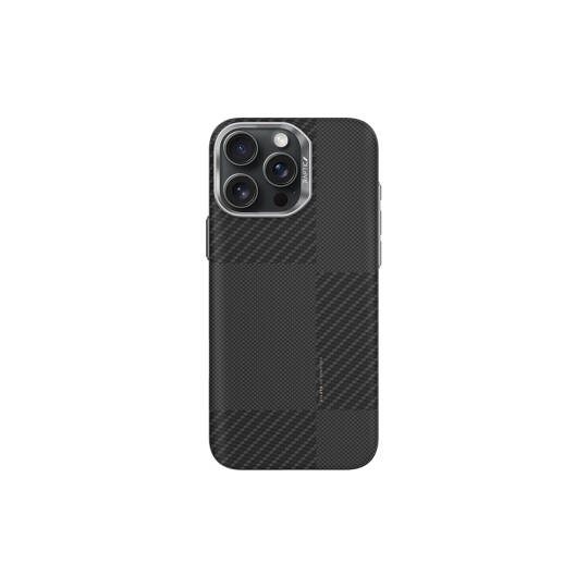 Apple iPhone 16 Pro Max Kılıf M-safe Şarj Özellikli 600D Metal Kamera Çerçeveli Raptic Aramid Karbon Fiber Croxx Mondrian Serisi Kapak
