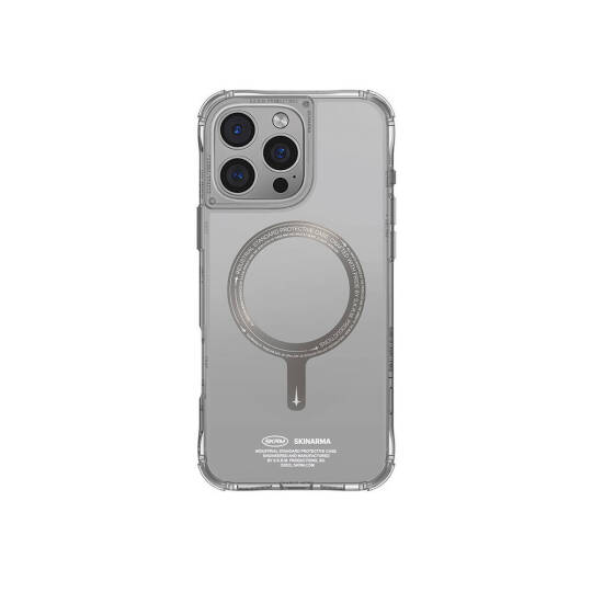 Apple iPhone 16 Pro Max Kılıf M-safe Şarj Özellikli Airbagli Şeffaf SkinArma Saido Prime Kapak Titanyum