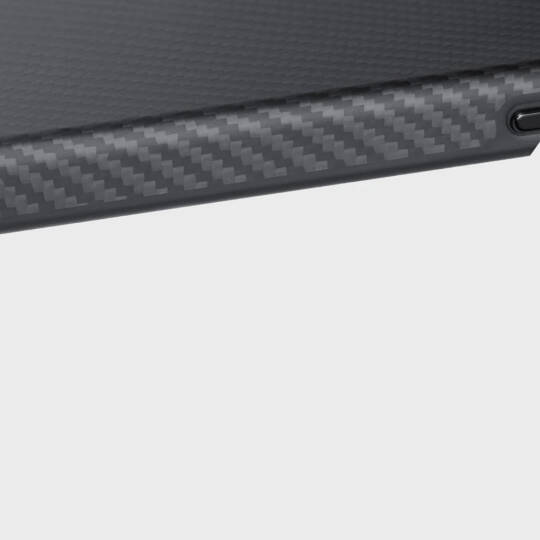 Apple iPhone 16 Pro Max Kılıf M-safe Şarj Özellikli Aramid Karbon Fiber Pitaka Military-Grade Classic Serisi Black-Grey Twill Kapak - 7