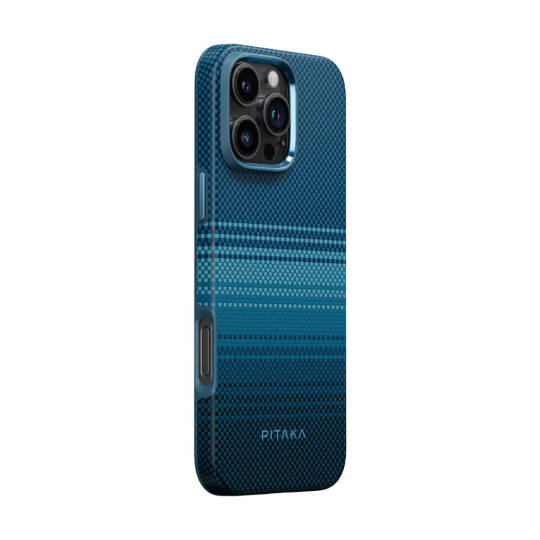 Apple iPhone 16 Pro Max Kılıf M-safe Şarj Özellikli Aramid Karbon Fiber Pitaka Military-Grade Sunset-Moonrise Serisi Moonrise Kapak - 7