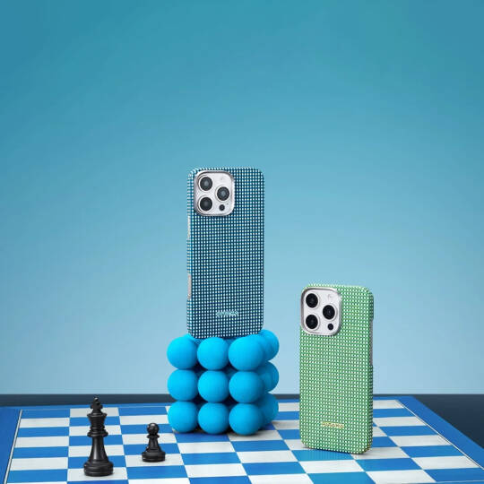 Apple iPhone 16 Pro Max Kılıf M-safe Şarj Özellikli Aramid Karbon Fiber Pitaka Ultra-Slim Classic Serisi Ocean Blue Kapak - 10