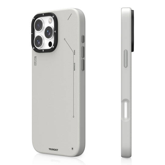 Apple iPhone 16 Pro Max Kılıf M-safe Şarj Özellikli Basit Mat Deri Desenli Youngkit Tech Fashion Serisi Kapak - 4