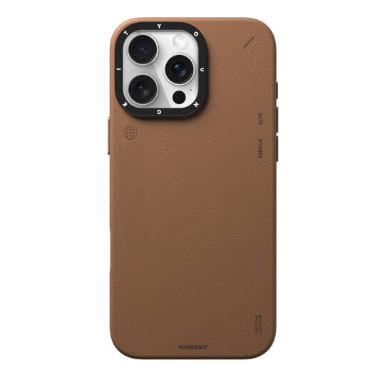 Apple iPhone 16 Pro Max Kılıf M-safe Şarj Özellikli Basit Mat Deri Desenli Youngkit Tech Fashion Serisi Kapak - 6