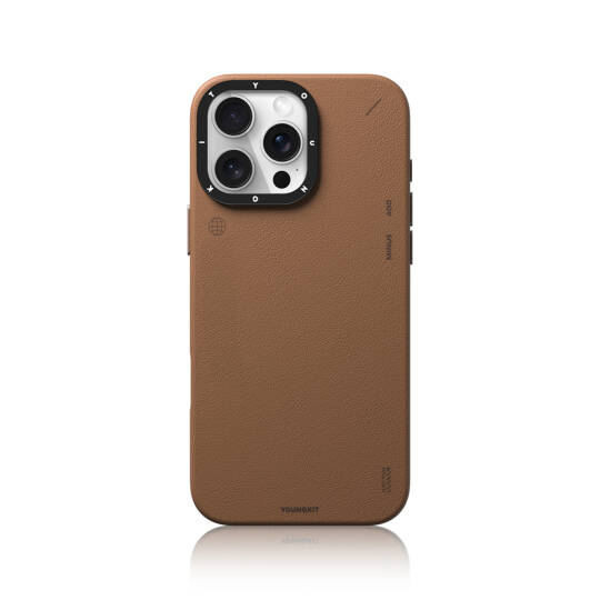 Apple iPhone 16 Pro Max Kılıf M-safe Şarj Özellikli Basit Mat Deri Desenli Youngkit Tech Fashion Serisi Kapak - 7