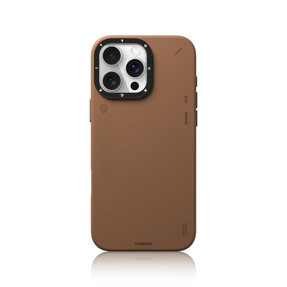 Apple iPhone 16 Pro Max Kılıf M-safe Şarj Özellikli Basit Mat Deri Desenli Youngkit Tech Fashion Serisi Kapak - 7