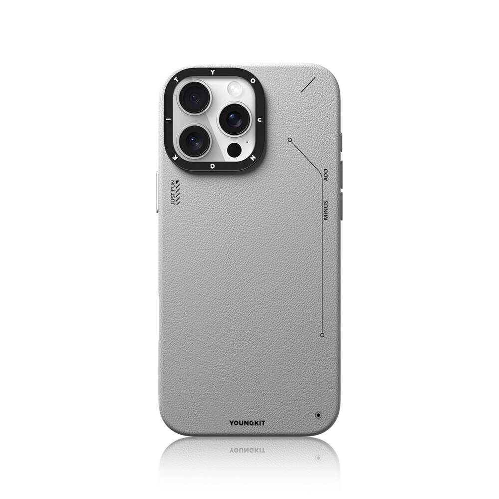 Apple iPhone 16 Pro Max Kılıf M-safe Şarj Özellikli Basit Mat Deri Desenli Youngkit Tech Fashion Serisi Kapak - 13