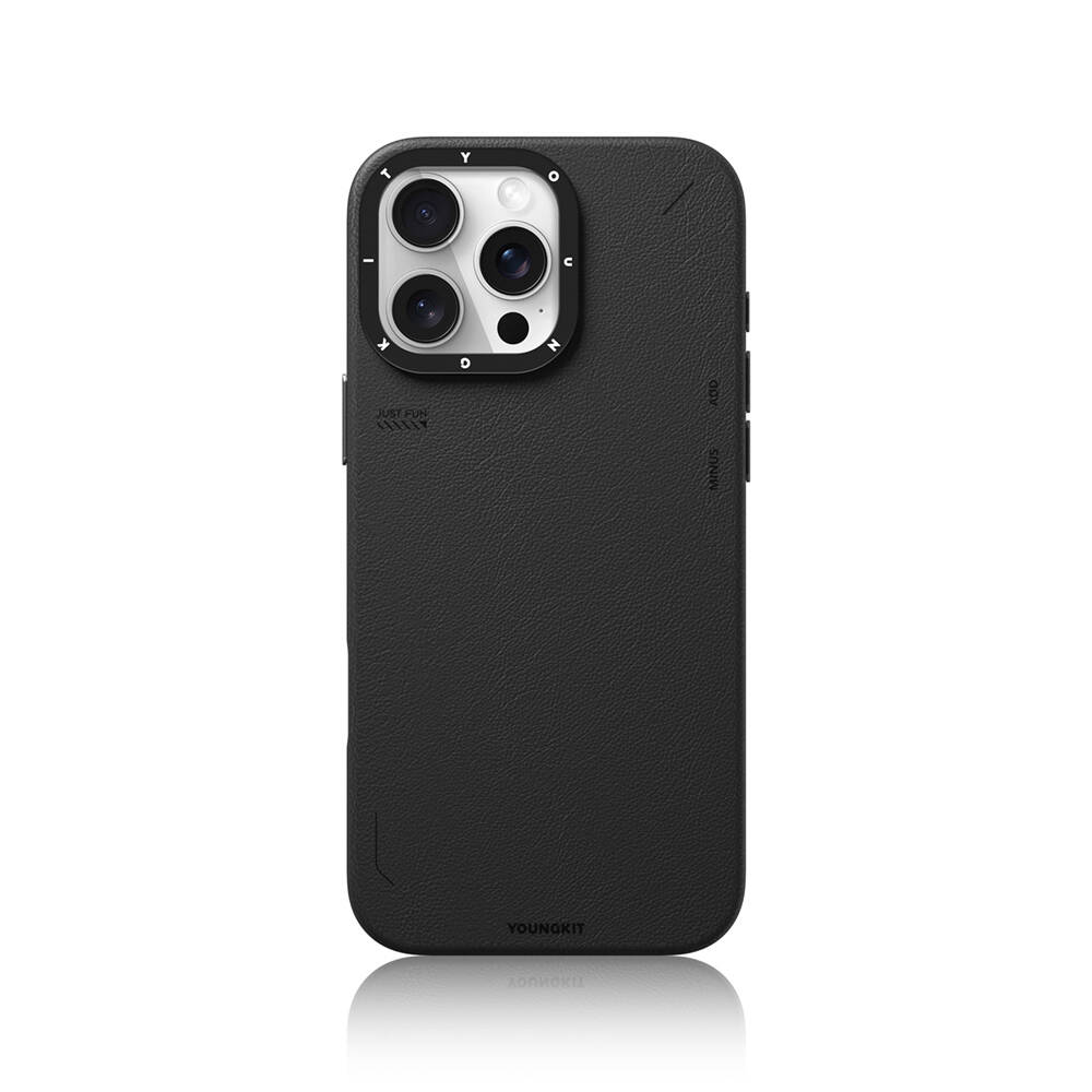 Apple iPhone 16 Pro Max Kılıf M-safe Şarj Özellikli Basit Mat Deri Desenli Youngkit Tech Fashion Serisi Kapak - 17