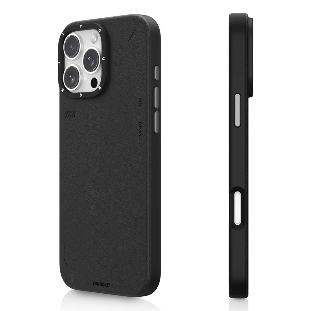 Apple iPhone 16 Pro Max Kılıf M-safe Şarj Özellikli Basit Mat Deri Desenli Youngkit Tech Fashion Serisi Kapak - 1