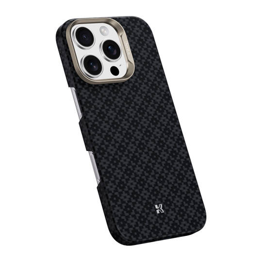 Apple iPhone 16 Pro Max Kılıf M-Safe Şarj Özellikli Benks ArmorAir ArmorGrid Serisi Kevlar Karbon Kapak - 7