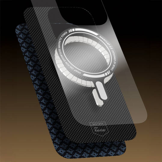 Apple iPhone 16 Pro Max Kılıf M-Safe Şarj Özellikli Benks ArmorAir ArmorGrid Serisi Kevlar Karbon Kapak - 16