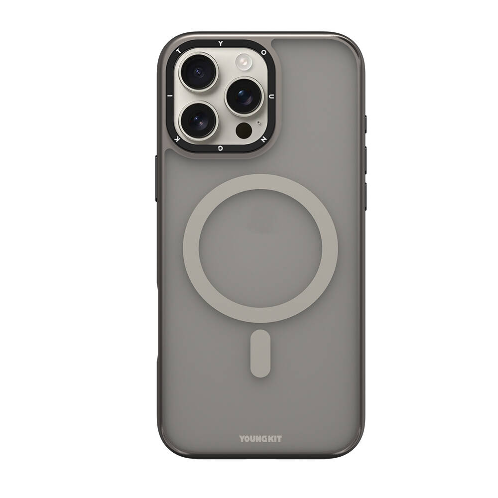 Apple iPhone 16 Pro Max Kılıf M-safe Şarj Özellikli Cam Arka Yüzey TPU Youngkit Gemstone Serisi Kapak - 5