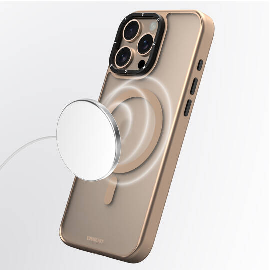 Apple iPhone 16 Pro Max Kılıf M-safe Şarj Özellikli Cam Arka Yüzey TPU Youngkit Gemstone Serisi Kapak - 14