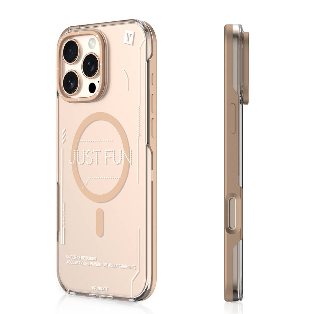 Apple iPhone 16 Pro Max Kılıf M-safe Şarj Özellikli Çıkarılabilir Arka Yüzeyli Youngkit Mecha Kapak - 20