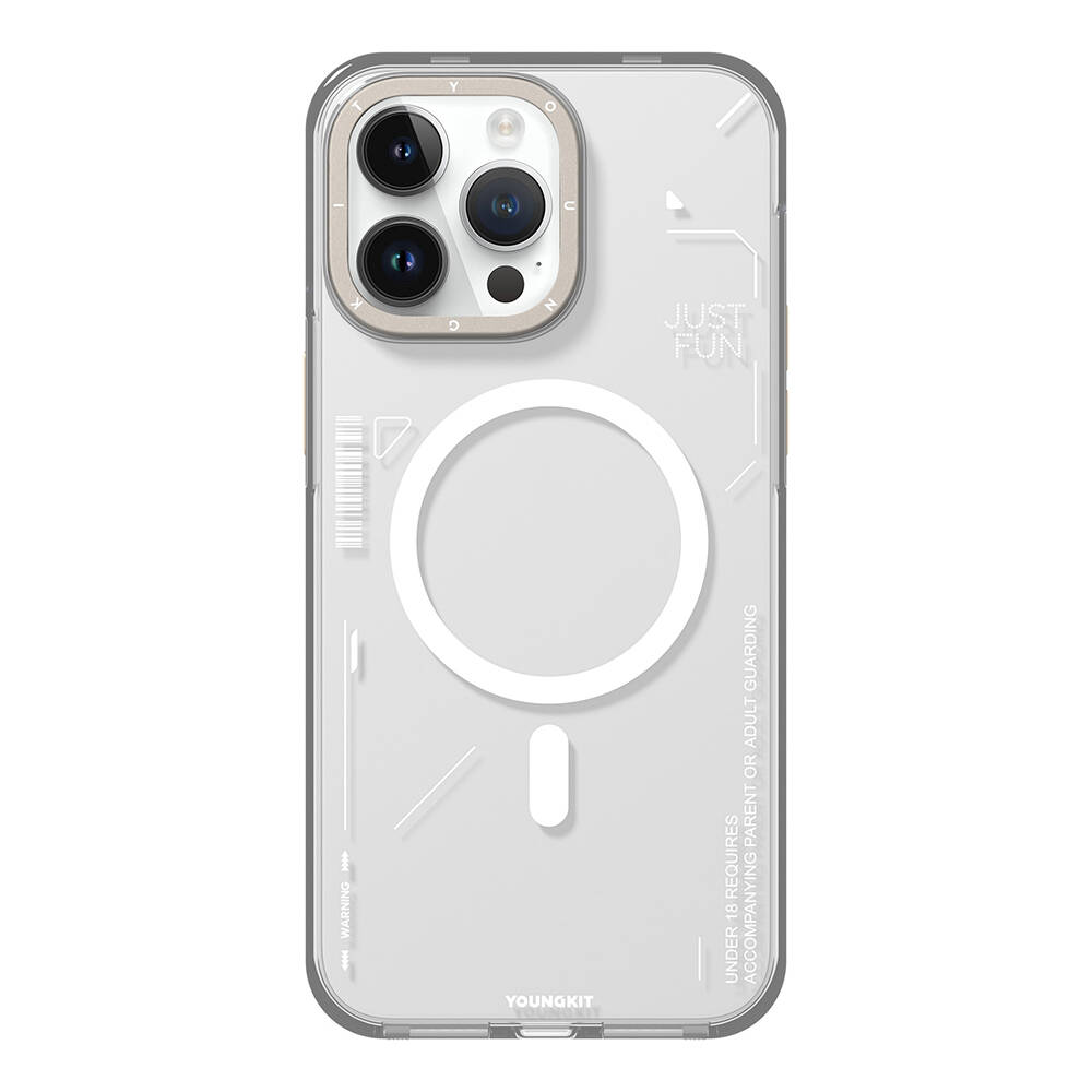 Apple iPhone 16 Pro Max Kılıf M-safe Şarj Özellikli Çıkarılabilir Arka Yüzeyli Youngkit Mecha Kapak - 3