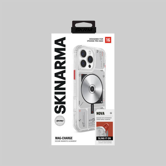 Apple iPhone 16 Pro Max Kılıf M-safe Şarj Özellikli Disk Desenli Airbag Tasarımlı Skinarma Nova Kapak - 9