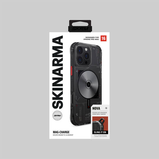 Apple iPhone 16 Pro Max Kılıf M-safe Şarj Özellikli Disk Desenli Airbag Tasarımlı Skinarma Nova Kapak - 16