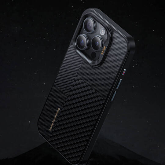 Apple iPhone 16 Pro Max Kılıf M-safe Şarj Özellikli Karbon Fiber Benks Montage Hybrid ArmorPro Kevlar Kapak - 4