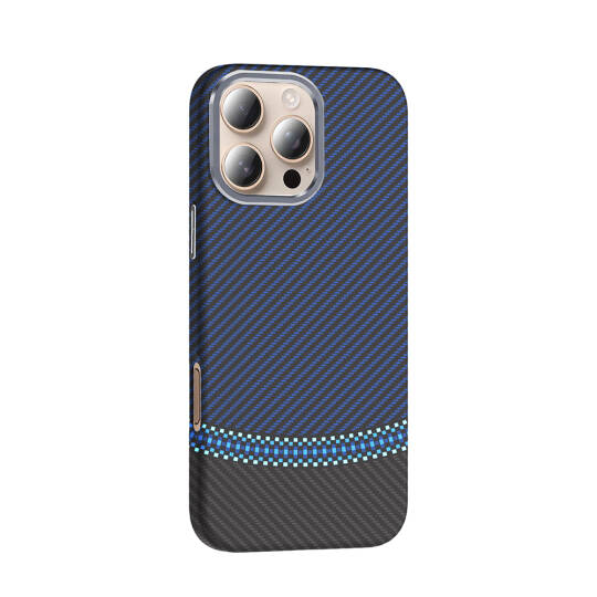 Apple iPhone 16 Pro Max Kılıf M-safe Şarj Özellikli Karbon Fiber Görünümlü Zore Gros Kapak - 8