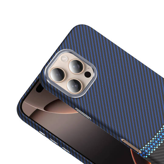 Apple iPhone 16 Pro Max Kılıf M-safe Şarj Özellikli Karbon Fiber Görünümlü Zore Gros Kapak - 9