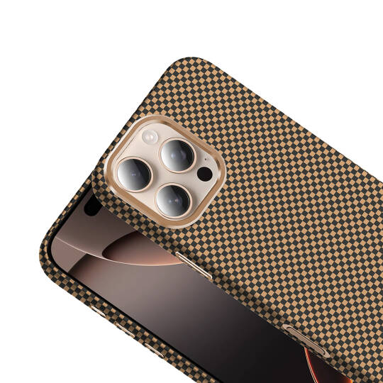 Apple iPhone 16 Pro Max Kılıf M-safe Şarj Özellikli Karbon Fiber Görünümlü Zore Gros Kapak - 19