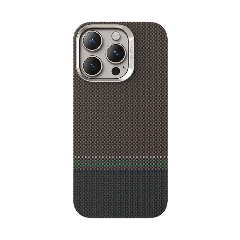 Apple iPhone 16 Pro Max Kılıf M-safe Şarj Özellikli Karbon Fiber Tasarımlı Benks Prestige ArmorAir Kevlar Kapak - 3